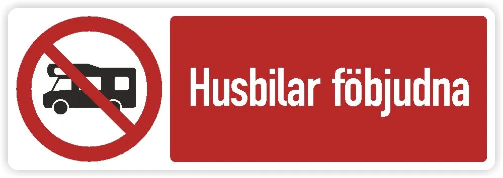 Dekal | HUSBILAR FÖRBJUDNA | Liggande