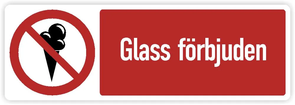 Dekal | GLASS FÖRBJUDEN | Liggande