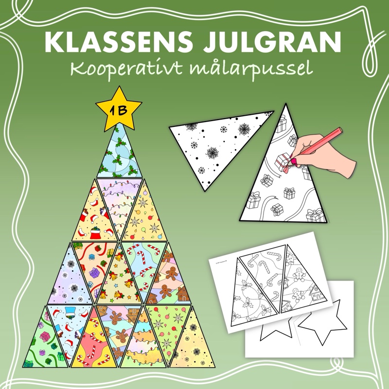 Klassens julgran – Kooperativt målarpussel