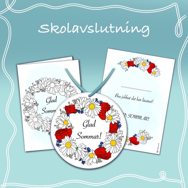 Skolavslutning – Medalj, diplom & kort