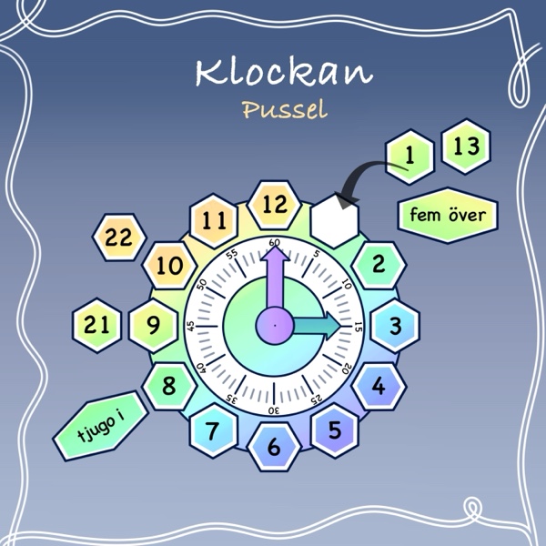 Pussel med analog klocka
