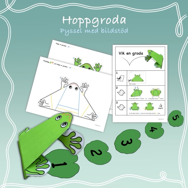 Hoppande groda – Pyssel med bildstöd