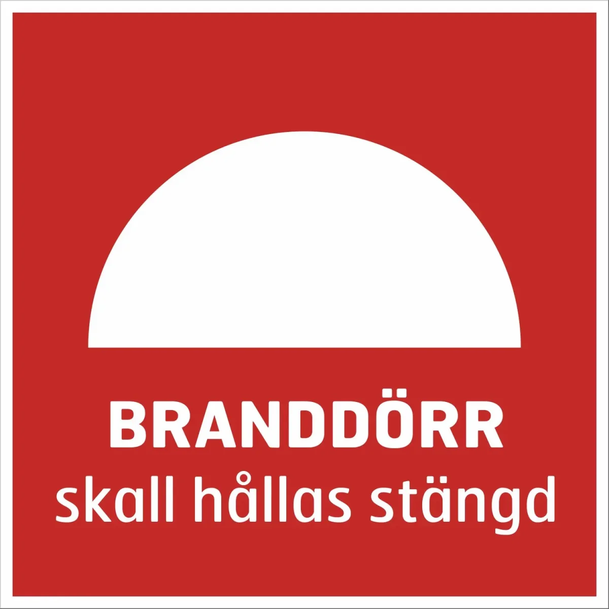 Brandskylt | BRANDDÖRR SKALL HÅLLAS STÄNGD | Piktogram