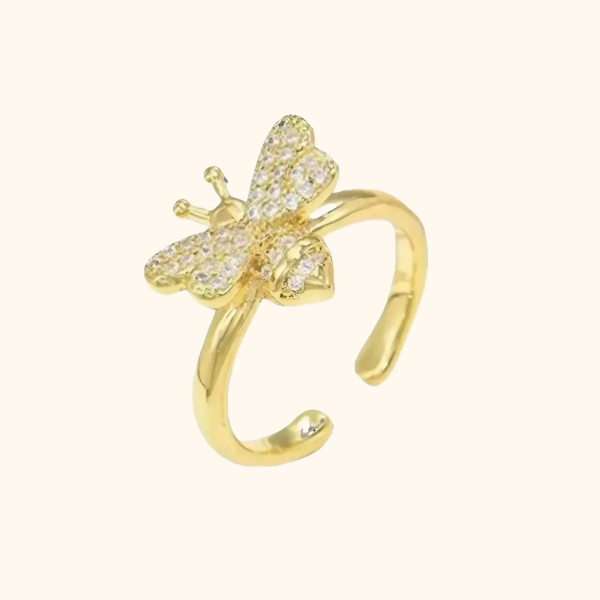 Elegant guldring med bi