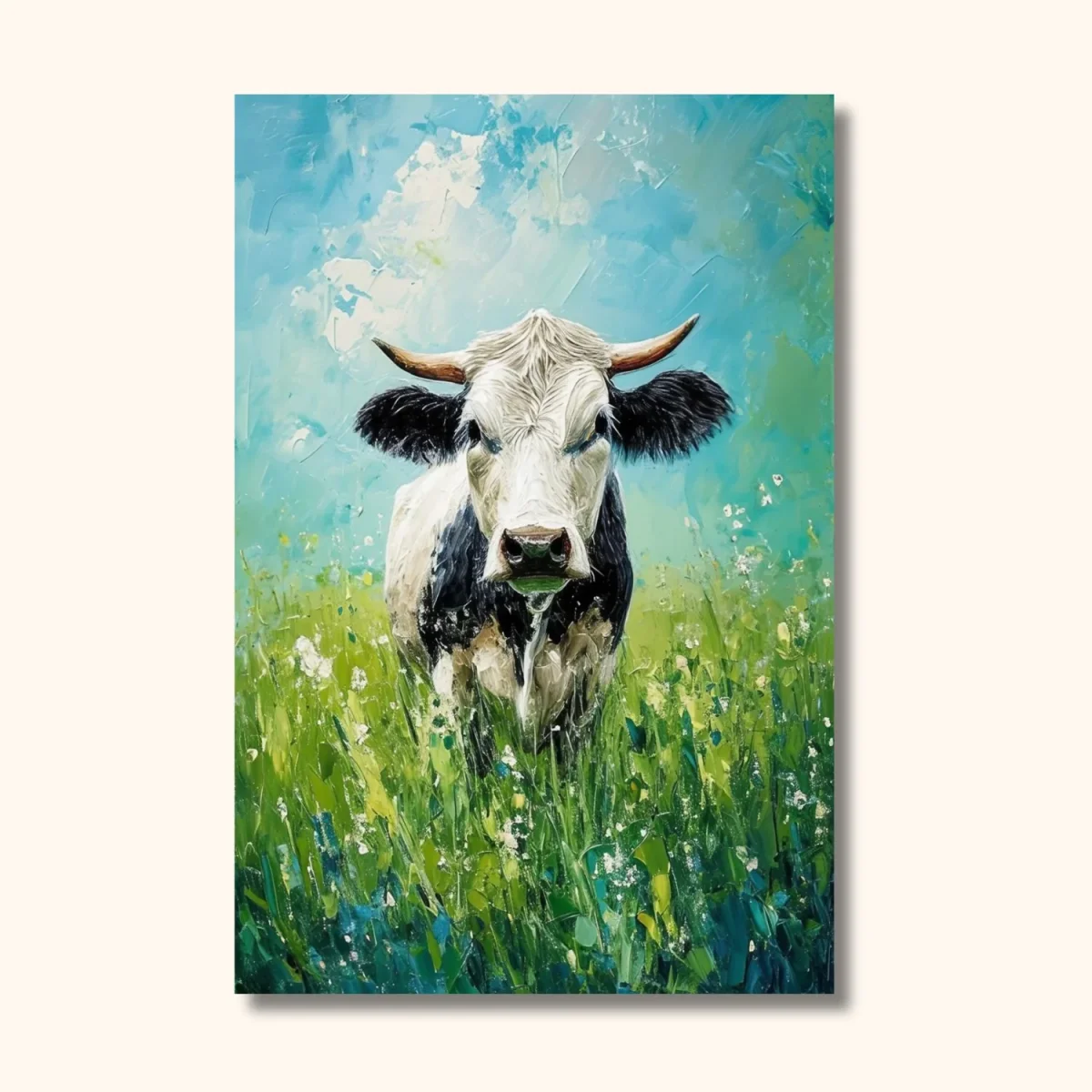 Canvas med ko och maskros