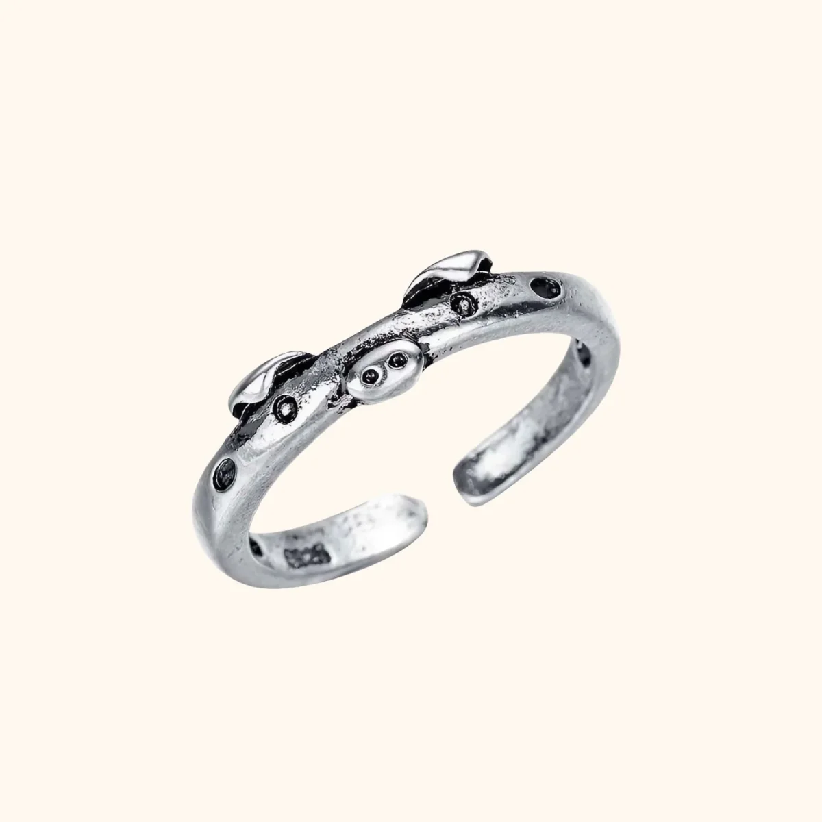 Silverring med liten gris