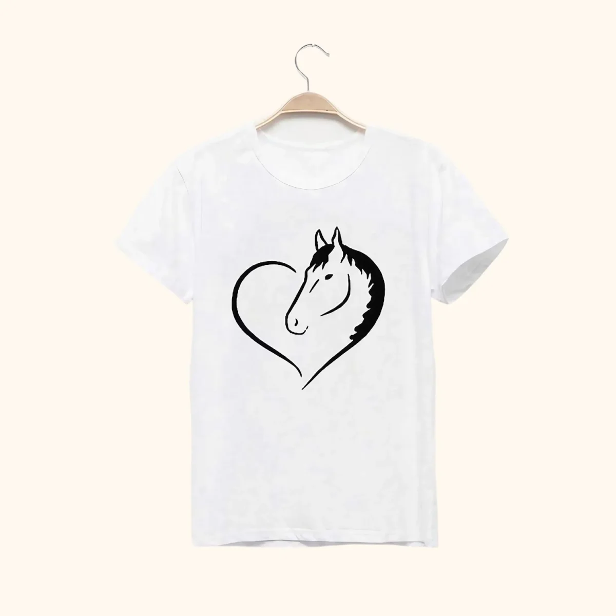 T-shirt med hästmotiv