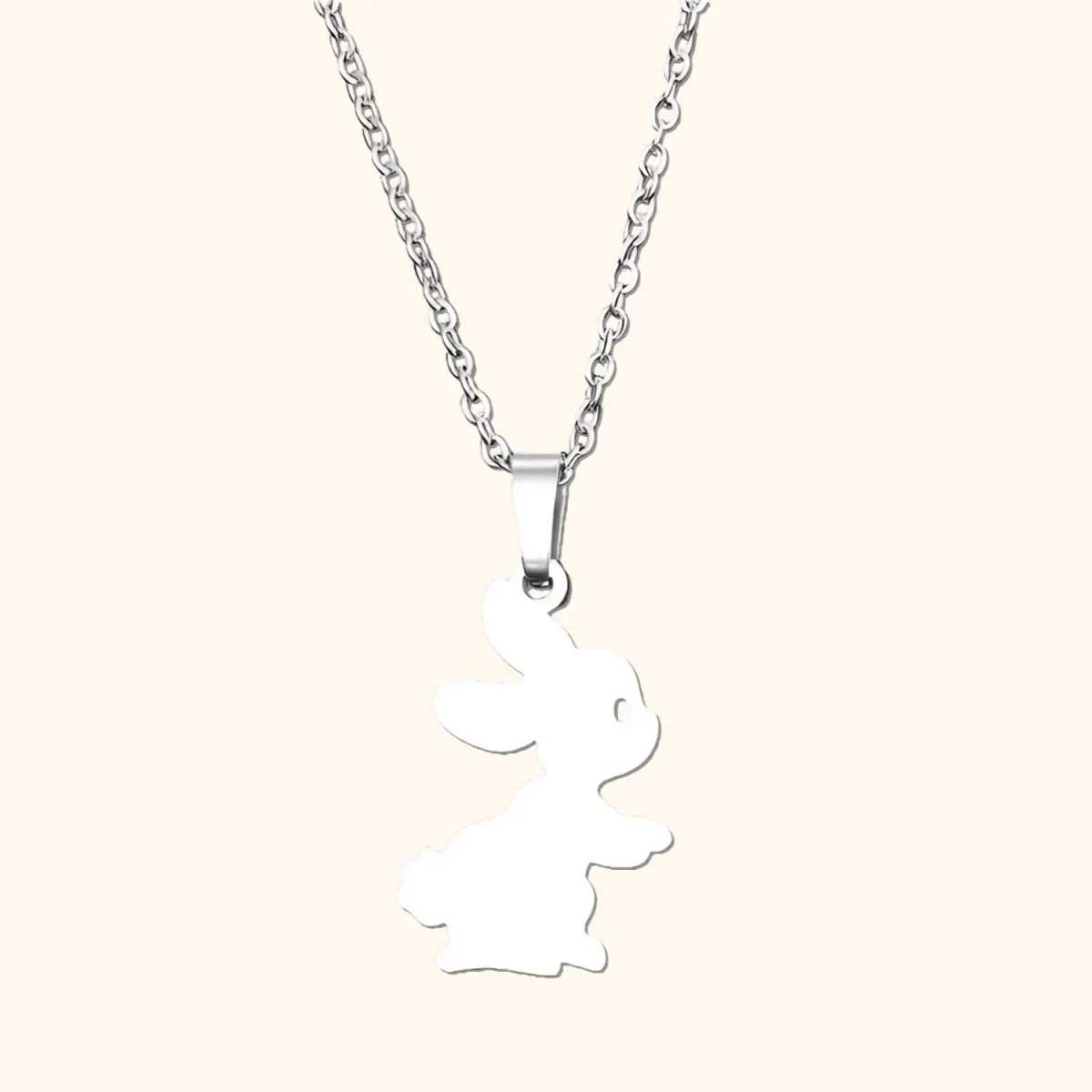 Halsband med silverkanin